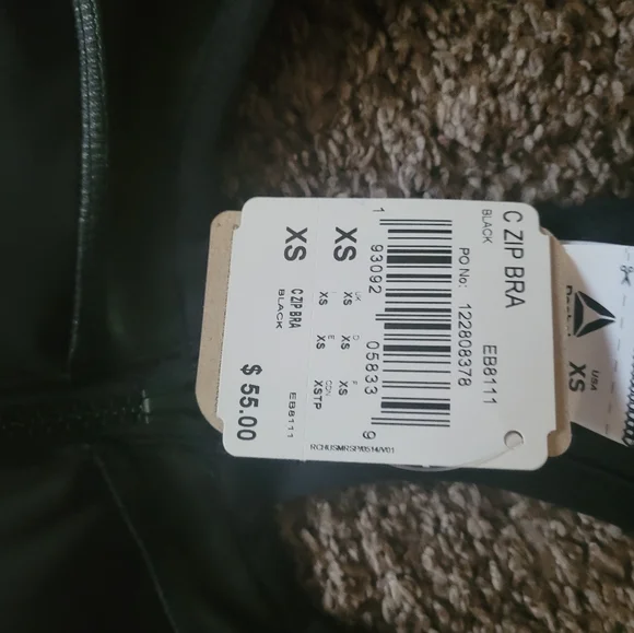 NWT Reebok sports bla black XS - Picture 5 of 5